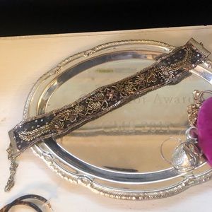 Thick Ribbon Beaded Choker